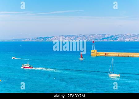 Ingresso al porto vieux di Marsiglia, Francia Foto Stock