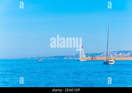 Ingresso al porto vieux di Marsiglia, Francia Foto Stock