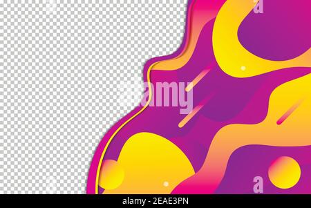 Design astratto con forme liquide dinamiche. Sfondo colorato in stile fluido per landing page, banner Web, sfondo. Illustrazione Vettoriale