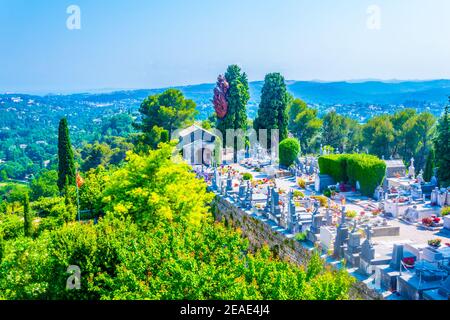 Cimitero di Saint Paul de Vence villaggio in Francia Foto Stock