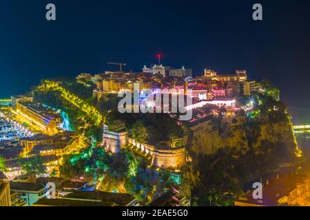 Vista notturna della città vecchia di Monaco Foto Stock