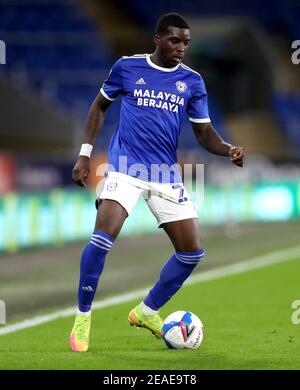 Lo Sheyi Ojo della città di Cardiff durante la partita del campionato Sky Bet al Cardiff City Stadium. Foto Stock