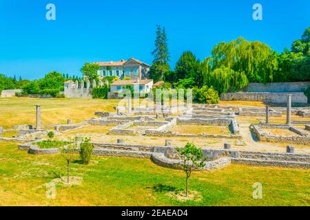 Rovine gallo-romane a Vaison-la-Romaine in Francia Foto Stock