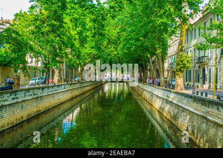 Quai de la fontaine a Nimes, Francia Foto Stock