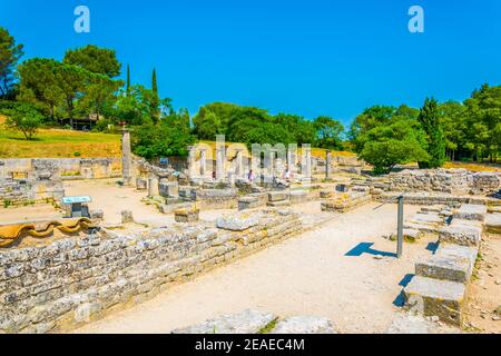 Parco archeologico di Glanum vicino a Saint Remy de Provence in Francia Foto Stock