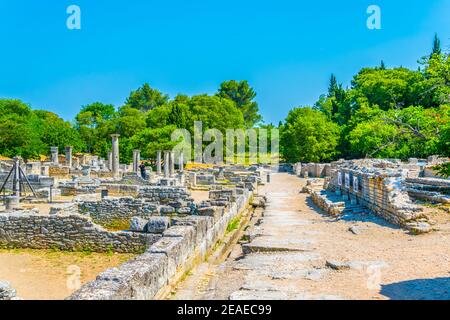 Parco archeologico di Glanum vicino a Saint Remy de Provence in Francia Foto Stock