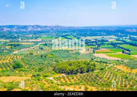 Campagna del massiccio delle alpilles in Francia Foto Stock