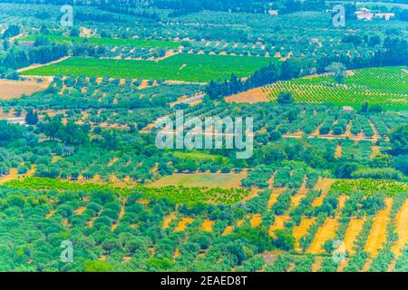 Campagna del massiccio delle alpilles in Francia Foto Stock