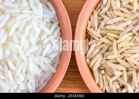 Macro di riso grezzo girato in studio Foto Stock