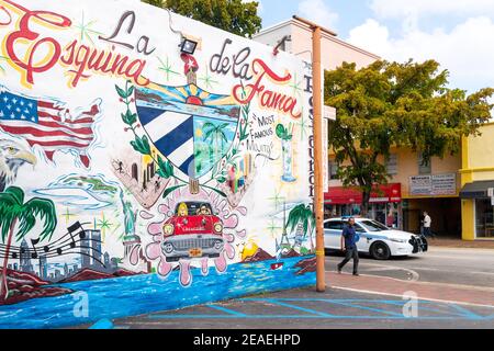 La Esquina de la fama, Miami, Florida, Stati Uniti Foto Stock