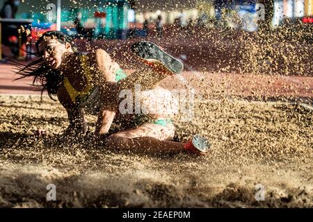 2021 02 06. Dovilė Kilty - è un atleta lituano di pista e campo, che compete come lungo e triplo jumper. Foto Stock