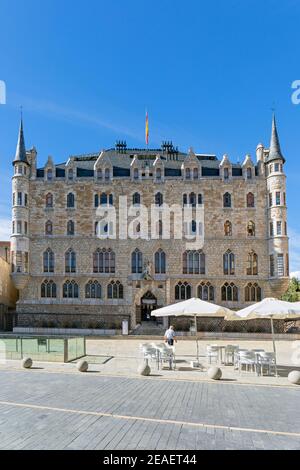 Europa, Spagna, Leon, Museo Gaudí Casa Botines Foto Stock