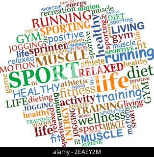 Sport tag cloud per il web e un altro design Illustrazione Vettoriale