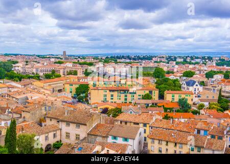 Veduta aerea della moderna Carcassonne, Francia Foto Stock