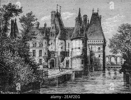 chateau de maintenon, 1672-1792, histoire de france par henri martin, editeur furne 1850 Foto Stock