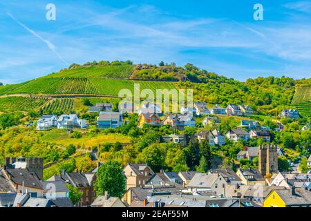 Veduta aerea di Oberwesel in Germania Foto Stock