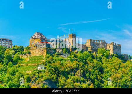 Il castello di Rheinfels a San Goar in Germania Foto Stock