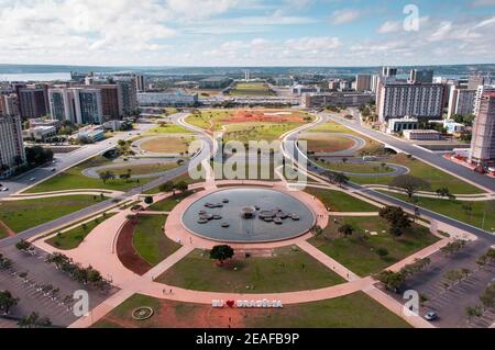 Vista aerea del piano pilota della città di Brasilia Foto Stock