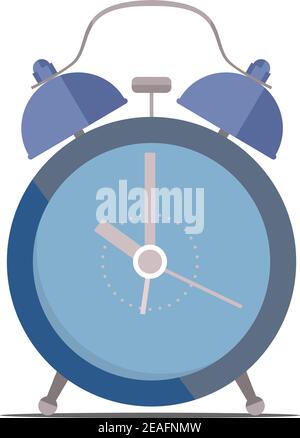 orologio con sveglia classica isolato su sfondo bianco, illustrazione vettoriale Illustrazione Vettoriale