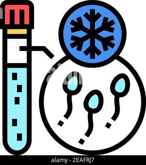 illustrazione vettoriale icona colore spermatozoi congelante Illustrazione Vettoriale