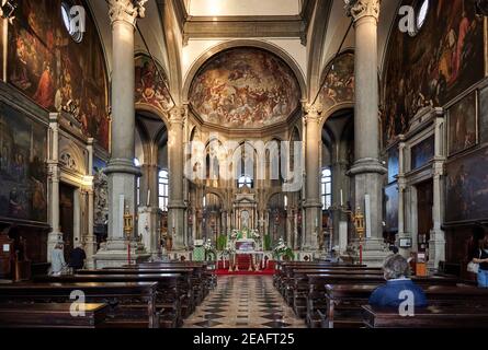 Foto interna della chiesa di San Zaccaria, Venezia, Veneto, Italia Foto Stock