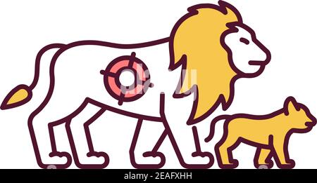 Caccia durante la stagione di allevamento icona colore RGB Illustrazione Vettoriale