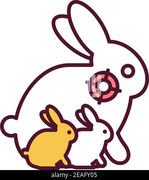 Icona colore RGB di ricerca non valida Illustrazione Vettoriale