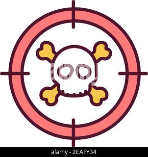 Caccia specie minacciata icona colore RGB Illustrazione Vettoriale