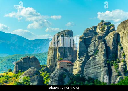 Monastero di San Nicola Anapavsa a Meteora, Grecia Foto Stock