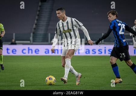 Torino, Italia. 09 febbraio 2021. Torino. Partita di Coppa Italia Tim 2020/2021 League. Juventus vs Inter. Allianz Stadium nella foto: Cristiano Ronaldo Credit: Independent Photo Agency/Alamy Live News Foto Stock