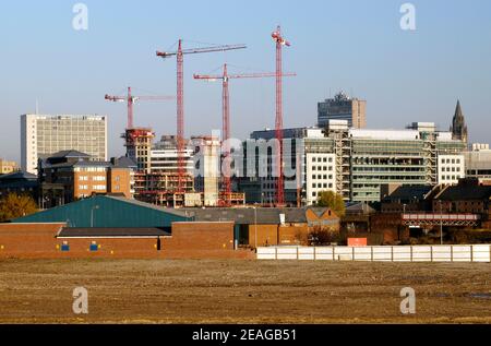 Sito di Middlwood, centro di Salford, Manchester - ora un sito di sviluppo immobiliare Foto Stock