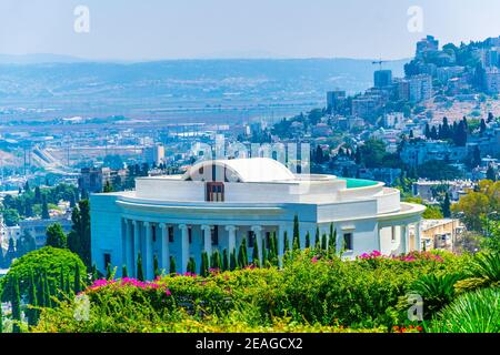 Archivi presso i giardini Bahai di Haifa, Israele Foto Stock