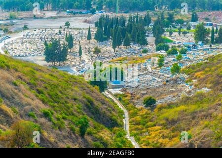 Antico cimitero ebraico a Tsfat/Safed. Israele Foto Stock