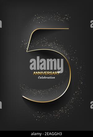 5 anni di celebrazione del logo del golden anniversary. vector Illustrazione Vettoriale