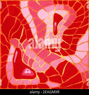 Illustrazione astratta dell'arte contemporanea. Disegno artistico colorato art. Dipinto a mano sfondo Foto Stock