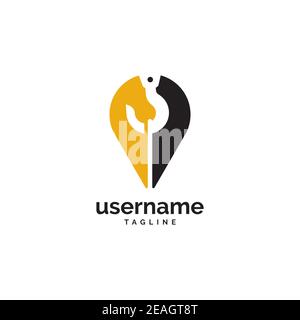 Modello vettoriale del simbolo di progettazione del logo della gru. Icona costruzione Illustrazione Vettoriale