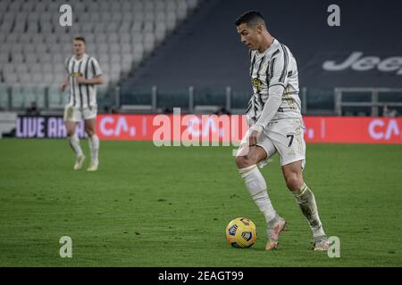 Torino, Italia. 09 febbraio 2021. 2/9/2021 - Torino. Partita di Coppa Italia Tim 2020/2021 League. Juventus vs Inter. Allianz Stadium nella foto: Cristiano Ronaldo (Foto di IPA/Sipa USA) Credit: Sipa USA/Alamy Live News Foto Stock