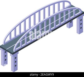 Icona del ponte della città. Isometrica dell'icona vettoriale del ponte cittadino per il web design isolato su sfondo bianco Illustrazione Vettoriale