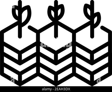 Farm gmo Plants icona. Profilo azienda piante ogm vettore icona per web design isolato su sfondo bianco Illustrazione Vettoriale