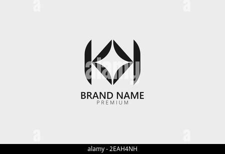 Modello vettoriale con logo KK K lettera Diamond moderno adatto per marchio personale o azienda Illustrazione Vettoriale