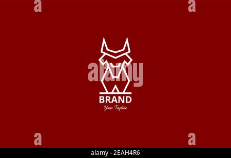 Vettore di Bull modello di logo Bold Line adatto per strong identità del marchio Illustrazione Vettoriale