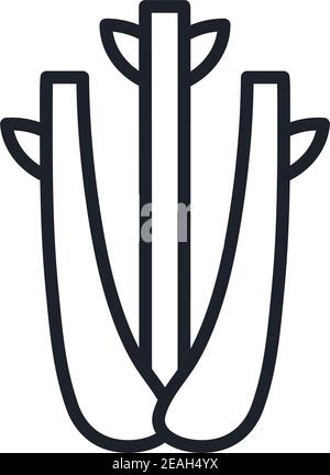 Icona del sedano. Icona lineare vettoriale, contorno, forma, contorno isolato su sfondo bianco. Linea sottile. Design moderno e minimalista. Verdure Illustrazione Vettoriale