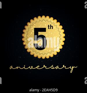 Logotipo di celebrazione di cinque anni. logo del 5° anniversario. Illustrazione vettoriale. Illustrazione Vettoriale