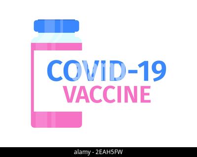 Flaconcino di vaccino del coronavirus. Vaccinazione contro Covid-19. Sindrome respiratoria del Medio Oriente. Illustrazione vettoriale Illustrazione Vettoriale