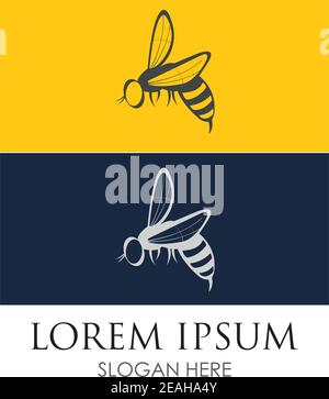 Illustrazione dell'icona vettoriale del logo Bee Illustrazione Vettoriale