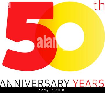 numeri del 50° anniversario. logotipo di 50 anni. Congrati creativi e audaci. Modello di disegno web grafico astratto isolato. Carino cifre di congratulazioni. U Illustrazione Vettoriale