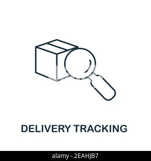 Icona di tracciamento della consegna. Elemento semplice dalla raccolta di consegna. Creative Delivery Tracking icona per web design, modelli, infografiche e altro ancora Illustrazione Vettoriale