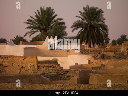 Tetti della città vecchia, Tripolitania, Ghadames, Libia Foto Stock