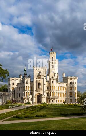 Hluboka nad Vltavou castello nella Boemia meridionale, Repubblica Ceca Foto Stock