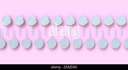 Lollipop disposti in due righe 3D Foto Stock